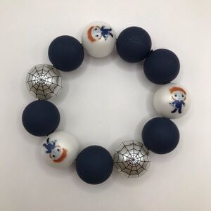 Handmade Womens Halloween Michael Spiderweb Bubblegum Bead Bracelet